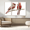 Cardinal Canvas Wall Art - Male and Female Cardinal Print -
