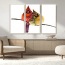 Cardinal Bird Canvas Wall Art - Male and Female Cardinal