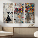 Butterfly Girl Wall Art – Vibrant Street Style Canvas Print,