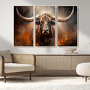 Highland Bull Canvas Abstract Canvas Wall Art Print –