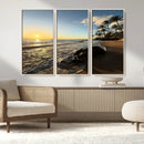 Tropical Beach Wall Art - Stunning Ocean Sunset Canvas Print