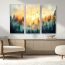 Abstract Forest Wall Art Print- Serene Nature Canvas Print