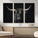 Majestic Longhorn Bull Wall Art Canvas Print – Dark by MyGreatCanvas | Canvas Wall Art Prints | Photo Prints & Wall Decor