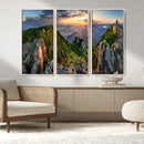 Mountain Sunset Panoramic Wall Art Canvas Print – Framed