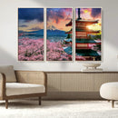 Mount Fuji Cherry Blossom Wall Art Canvas Print – Framed