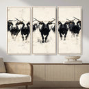 Texas Longhorn Wall Art – Framed Black White Cattle Canvas by MyGreatCanvas | Canvas Wall Art Prints | Photo Prints & Wall Decor