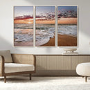 Ocean Sunset Wall Art Canvas Print – Framed Sandy Shore