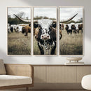 Texas Longhorn Wall Art – Framed Speckled Cow Canvas by MyGreatCanvas | Canvas Wall Art Prints | Photo Prints & Wall Decor