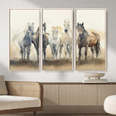 Wild Horses Wall Art Canvas Print, Framed Running Horses Art