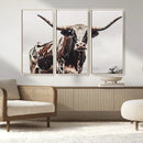 Texas Longhorn Wall Art – Framed Spotted Bull Canvas by MyGreatCanvas | Canvas Wall Art Prints | Photo Prints & Wall Decor