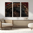 Dark Wood Ring Wall Art Canvas Print – Framed Abstract Tree