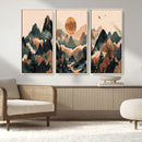 Wood Mountain Landscape Wall Art Canvas Print – Framed