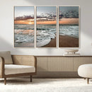 Ocean Sunset Wall Art Canvas Print – Framed Beach Waves