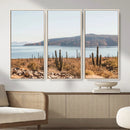 Desert Lake Wall Art – Framed Cactus Mountain Canvas by MyGreatCanvas | Canvas Wall Art Prints | Photo Prints & Wall Decor