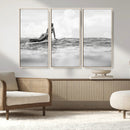 Black and White Surfing Wall Art Canvas Print – Framed Ocean by MyGreatCanvas | Canvas Wall Art Prints | Photo Prints & Wall Decor
