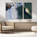 Ocean Wave Wall Art – Aerial Coastal View Canvas Artwork, by MyGreatCanvas | Canvas Wall Art Prints | Photo Prints & Wall Decor