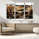 Modern Japanese Wall Art Canvas Print – Framed Abstract