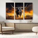Longhorn Canvas Wall Art Canvas Print – Framed Bold Bull