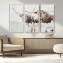Longhorn Wall Art Canvas Print – Framed Western Cow Rustic