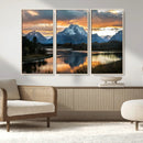 Mountain Sunset Wall Art Canvas Print – Framed Alpine