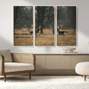 Deer Wall Art Canvas Print – Framed Rustic Wildlife Stags