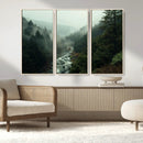 Misty Forest Wall Art Canvas Print – Framed Foggy River