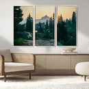 Mountain Wall Art Canvas Print – Framed Forest Serenity