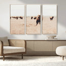 Bison Herd Wall Art Canvas Print – Framed Western Prairie