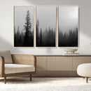 Misty Pines Wall Art Canvas Print – Framed Woodland