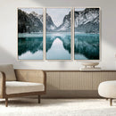 Mountain Lake Wall Art Canvas Print – Framed Toblacher See