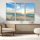 Minimalist Seaside Wall Art Canvas Print – Morning Glow