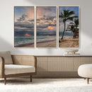 Tropical Storm Wall Art Canvas Print – Framed Moody Beach