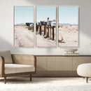 Desert Mailboxes Canvas Print – Framed Minimal Western