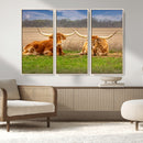 Texas Longhorn Pair Wall Art Canvas Print – Peaceful Rustic by MyGreatCanvas | Canvas Wall Art Prints | Photo Prints & Wall Decor