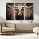 Rustic Longhorn Bull Wall Art Canvas Print – Vintage Western by MyGreatCanvas | Canvas Wall Art Prints | Photo Prints & Wall Decor