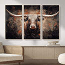 Abstract Longhorn Wall Art Canvas Print – Vintage Western by MyGreatCanvas | Canvas Wall Art Prints | Photo Prints & Wall Decor