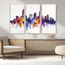 Atlanta Skyline Wall Art Canvas Print – Framed Colorful