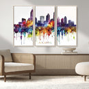 Atlanta Skyline Wall Art Canvas Print – Framed Colorful