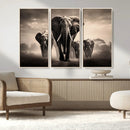 Elephant Family Wall Art Canvas Print, Framed Elephant Wall