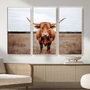 Longhorn Bull Wall Art Canvas Print – Framed Rustic by MyGreatCanvas | Canvas Wall Art Prints | Photo Prints & Wall Decor