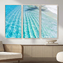 Crystal Clear Ocean Water Sunlit Reflections Palm Shadow Sandy Beach Tropical Wall Art for Home, Office Decor by MyGreatCanvas | Canvas Wall Art Prints | Photo Prints & Wall Decor