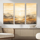 Sepia Color Abstract Mountain Wall Art Canvas Print