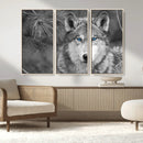 Wild Wolf Blue Eye Wall Art Canvas Print