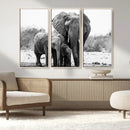 Elephant Family Africa Wall Art Canvas Print by MyGreatCanvas | Canvas Wall Art Prints | Photo Prints & Wall Decor