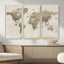 Detailed World Map Wall Art Canvas Print by MyGreatCanvas | Canvas Wall Art Prints | Photo Prints & Wall Decor