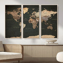 Vintage World Map Canvas Wall Art – Framed Travel Map for by MyGreatCanvas | Canvas Wall Art Prints | Photo Prints & Wall Decor