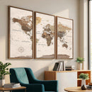 World Map Canvas Print – Framed Detailed Map of the World