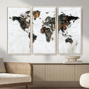 Large World Map Canvas Print – Framed Travel Map Wall Art