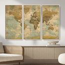 Vintage World Map Wall Art Canvas Print, Detailed World Map by MyGreatCanvas | Canvas Wall Art Prints | Photo Prints & Wall Decor