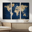 World Map Canvas Print – Framed Travel Map Wall Art for